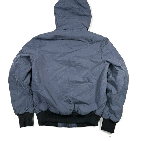 L.O.G.G Label of Graded Goods Jacket Mens Small Blue Hooded H&M Winter Puffer - Picture 11 of 11